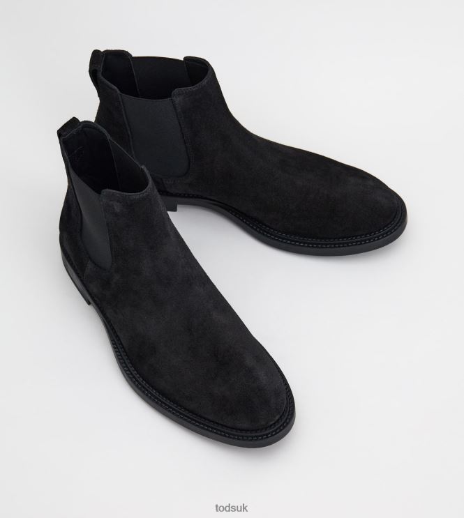 Tod's Men Ankle Boots in Suede 602L84809 Black