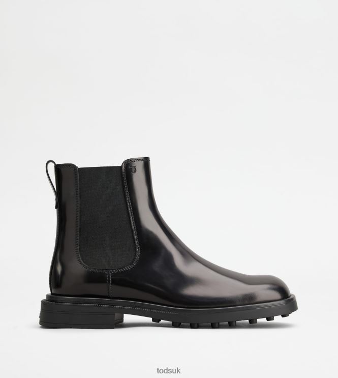 Tod's Men Chelsea Boots in Leather 602L84805 Black
