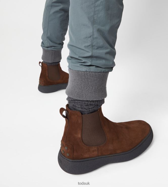 Tod's Men W. G. Chelsea Boots in Suede 602L84800 Brown