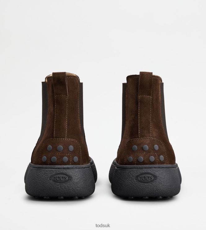 Tod's Men W. G. Chelsea Boots in Suede 602L84800 Brown