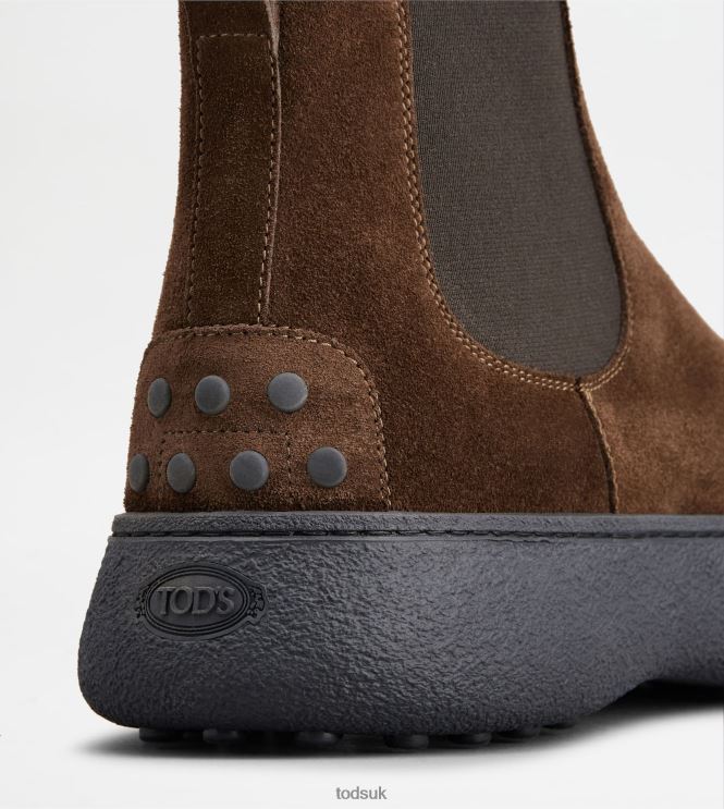 Tod's Men W. G. Chelsea Boots in Suede 602L84800 Brown