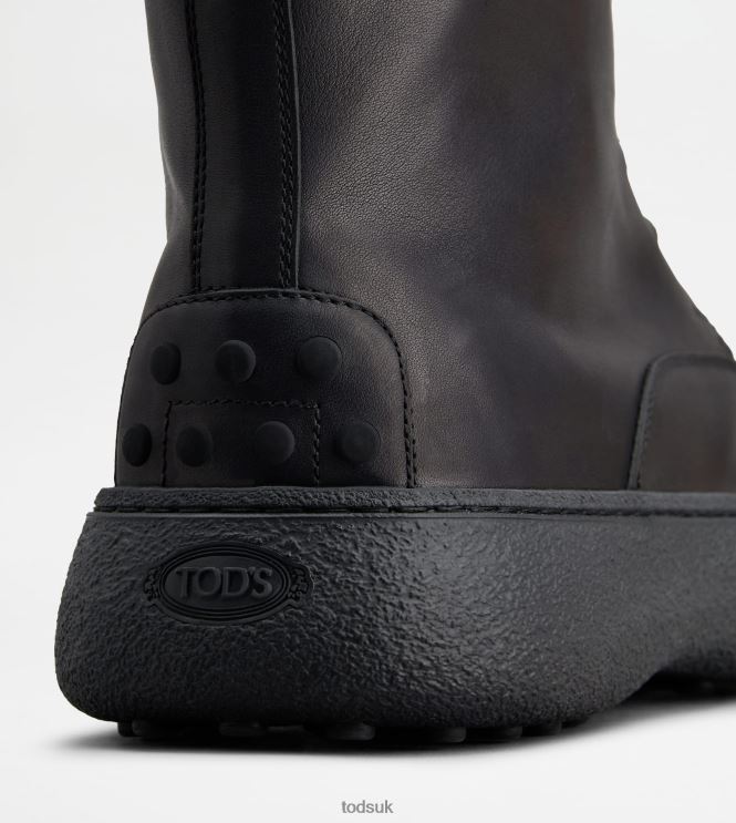 Tod's Men W. G. Lace-up Ankle Boots in Leather 602L84798 Black