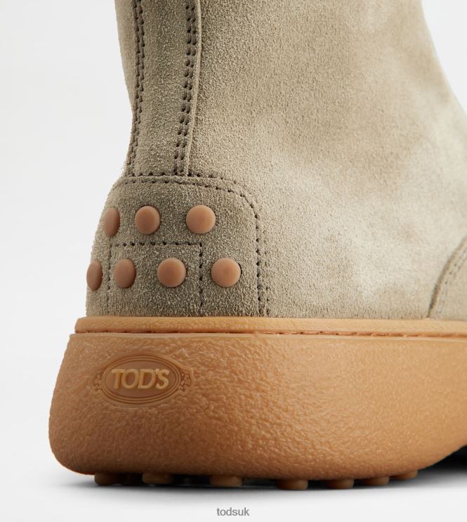 Tod's Men W. G. Lace-up Ankle Boots in Suede 602L84791 Beige