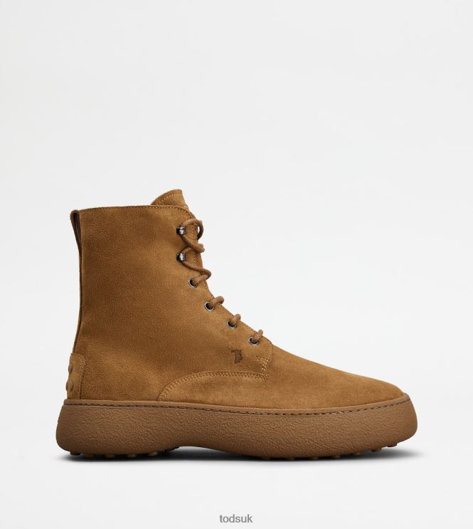 Tod's Men W. G. Lace-up Ankle Boots in Suede 602L84793 Brown