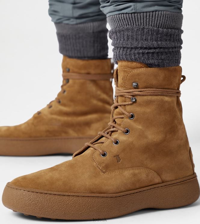 Tod's Men W. G. Lace-up Ankle Boots in Suede 602L84793 Brown