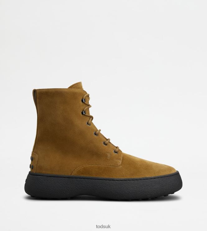 Tod's Men W. G. Lace-up Ankle Boots in Suede 602L84795 Brown
