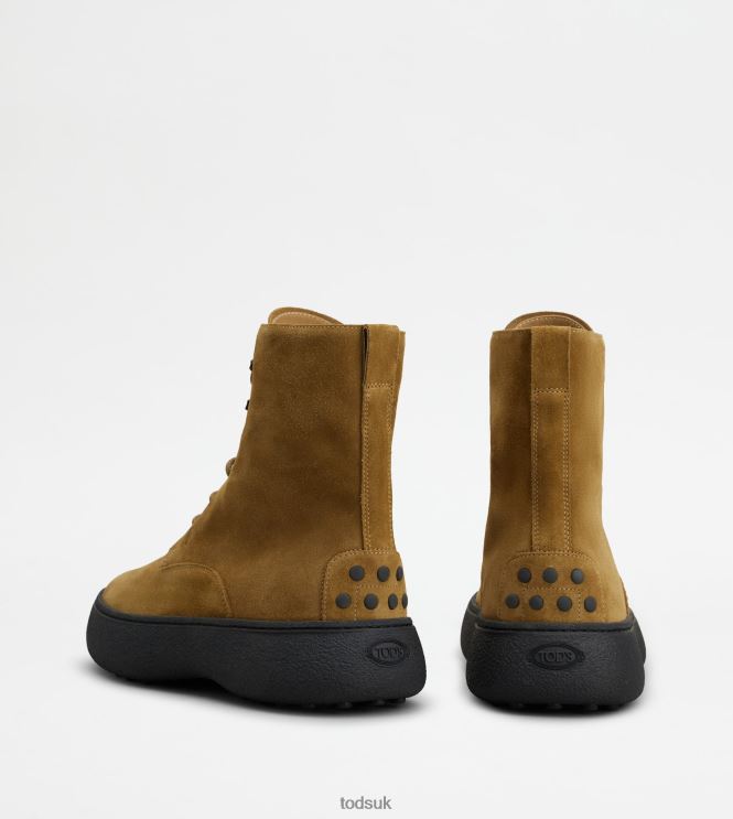 Tod's Men W. G. Lace-up Ankle Boots in Suede 602L84795 Brown