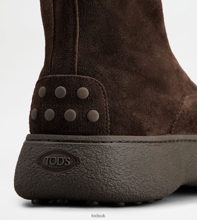 Tod's Men W. G. Lace-up Ankle Boots in Suede 602L84797 Brown