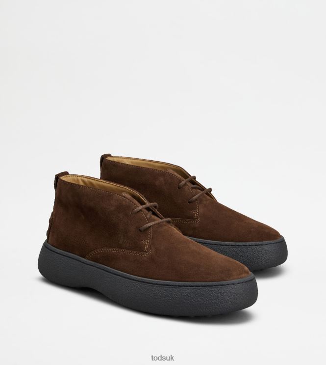 Tod's Men W. G. Desert Boots in Suede 602L84786 Brown