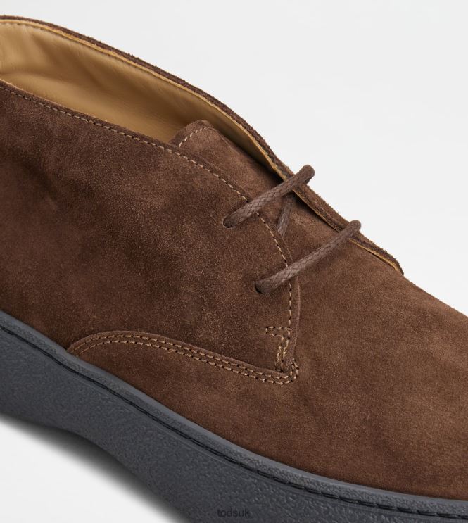 Tod's Men W. G. Desert Boots in Suede 602L84786 Brown