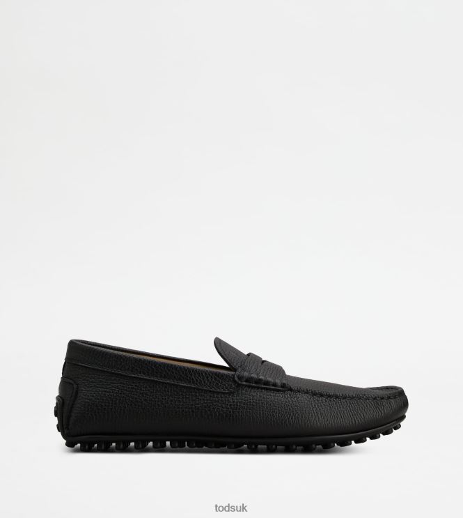 Tod's Men City Gommino Driving Shoes in Leather 602L84695 Black