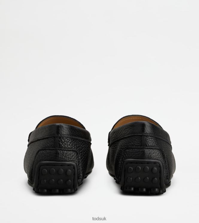 Tod's Men City Gommino Driving Shoes in Leather 602L84695 Black
