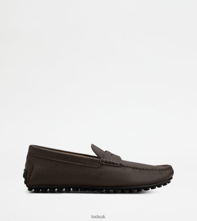Tod's Men City Gommino Driving Shoes in Leather 602L84696 Brown