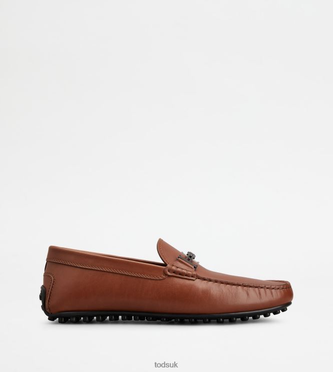 Tod's Men City Gommino Driving Shoes in Leather 602L84751 Brown