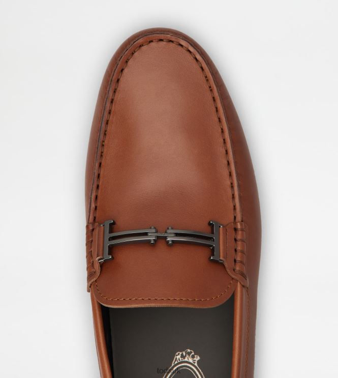 Tod's Men City Gommino Driving Shoes in Leather 602L84751 Brown