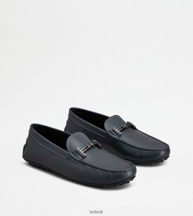 Tod's Men City Gommino Driving Shoes in Leather 602L84752 Blue