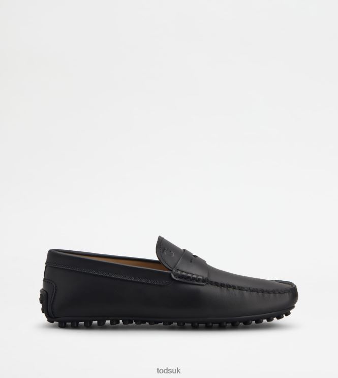 Tod's Men City Gommino Driving Shoes in Leather 602L84757 Black