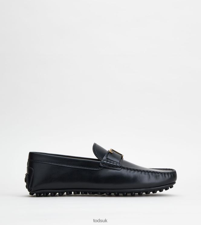 Tod's Men City Gommino Driving Shoes in Leather 602L84767 Black