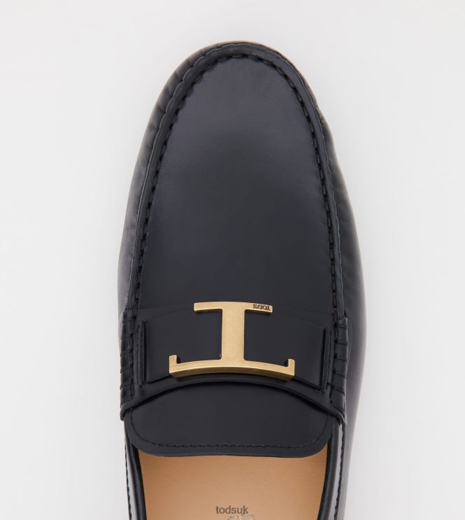 Tod's Men City Gommino Driving Shoes in Leather 602L84767 Black