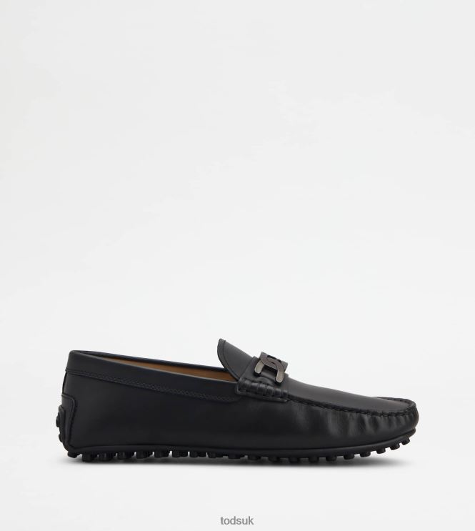 Tod's Men City Gommino Driving Shoes in Leather 602L84768 Black