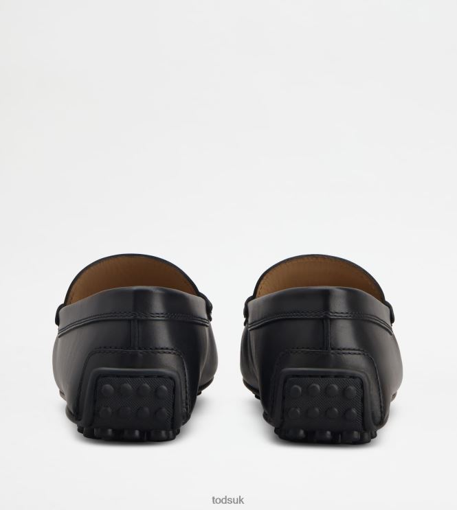 Tod's Men City Gommino Driving Shoes in Leather 602L84768 Black