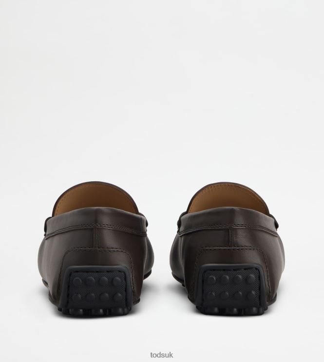 Tod's Men City Gommino Driving Shoes in Leather 602L84769 Brown