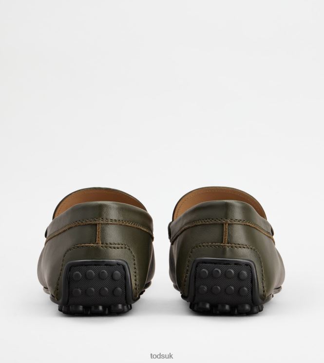 Tod's Men City Gommino Driving Shoes in Leather 602L84772 Green