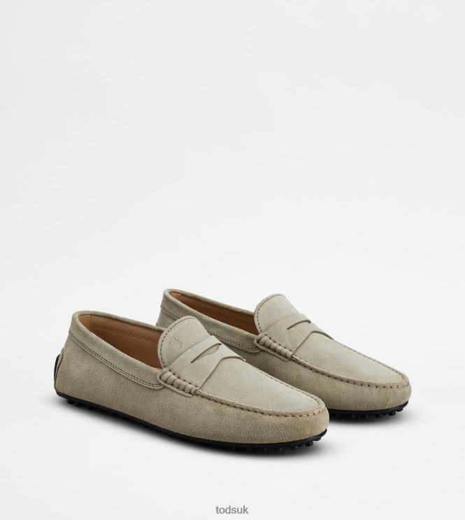 Tod's Men City Gommino Driving Shoes in Suede 602L84753 Beige