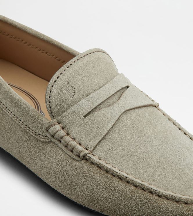 Tod's Men City Gommino Driving Shoes in Suede 602L84753 Beige
