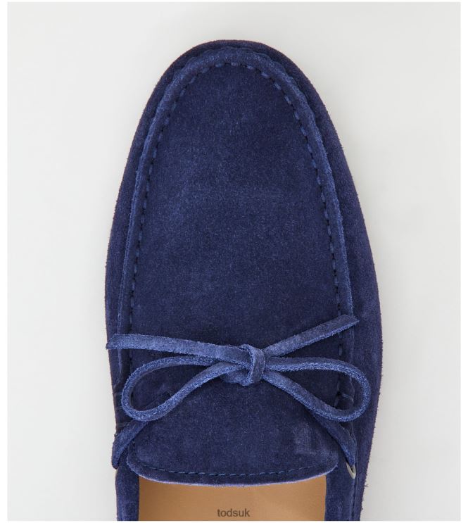 Tod's Men City Gommino Driving Shoes in Suede 602L84758 Blue