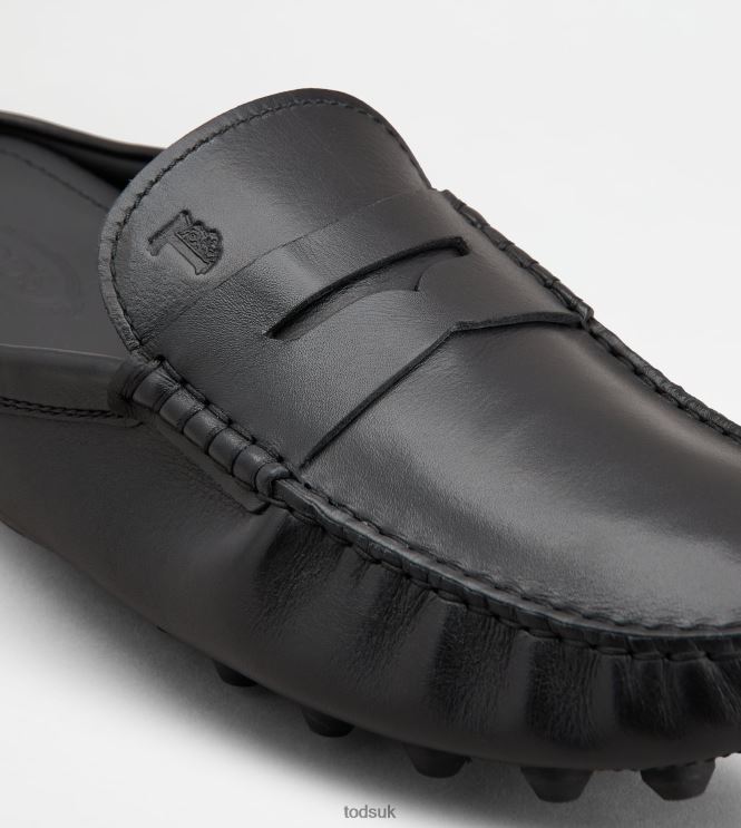 Tod's Men Gommino Bubble Mules in Leather 602L84721 Black