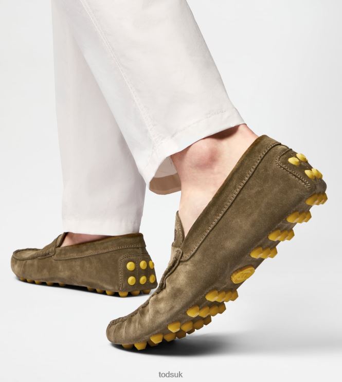 Tod's Men Gommino Bubble in Suede 602L84711 Green/Yellow
