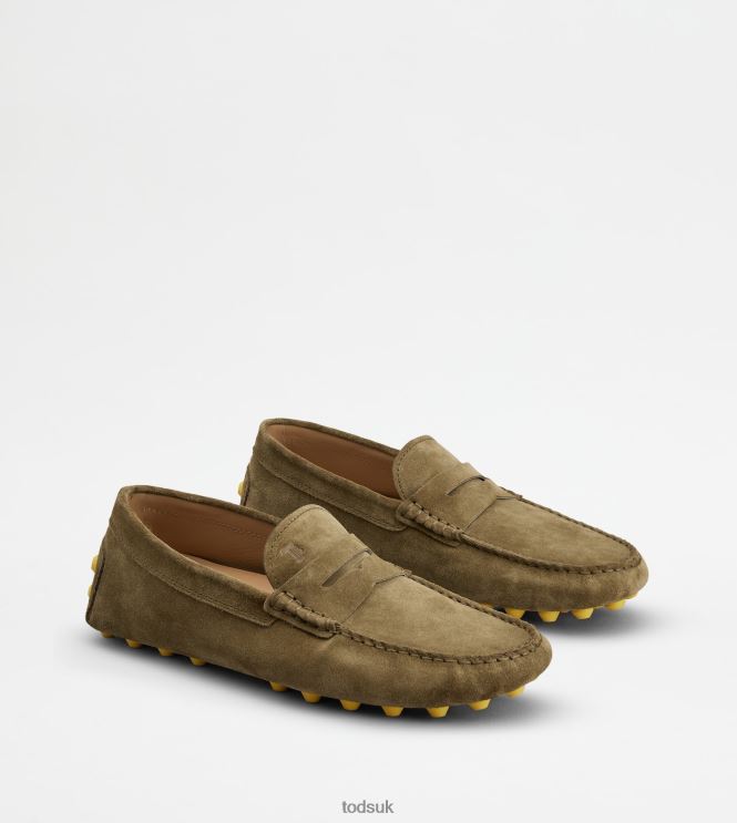 Tod's Men Gommino Bubble in Suede 602L84711 Green/Yellow
