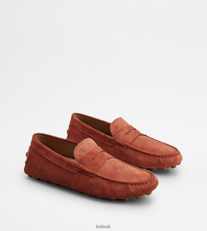 Tod's Men Gommino Bubble in Suede 602L84712 Red/Brown