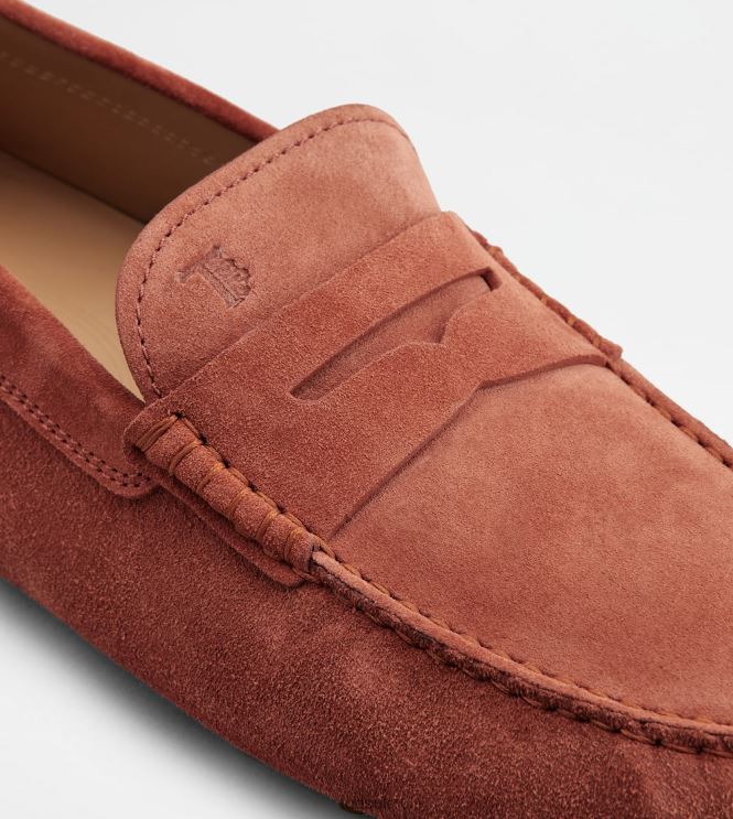Tod's Men Gommino Bubble in Suede 602L84712 Red/Brown