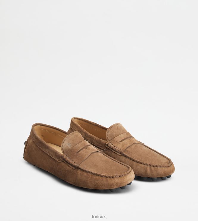 Tod's Men Gommino Bubble in Suede 602L84713 Brown/Grey