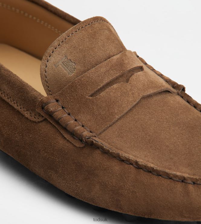 Tod's Men Gommino Bubble in Suede 602L84713 Brown/Grey