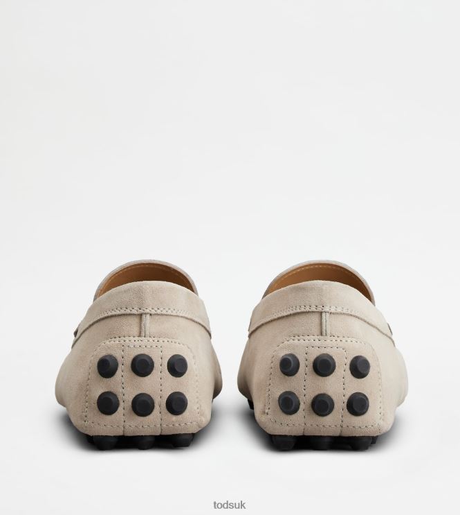 Tod's Men Gommino Bubble in Suede 602L84714 Off White/Black