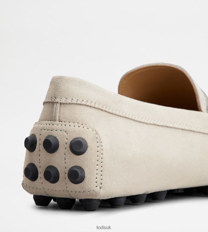 Tod's Men Gommino Bubble in Suede 602L84714 Off White/Black