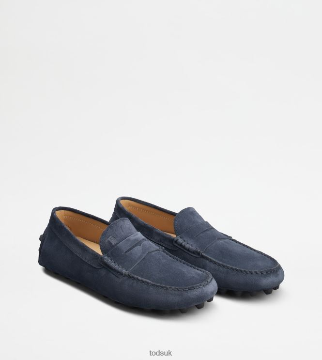 Tod's Men Gommino Bubble in Suede 602L84715 Blue/Grey