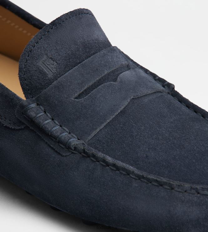 Tod's Men Gommino Bubble in Suede 602L84715 Blue/Grey