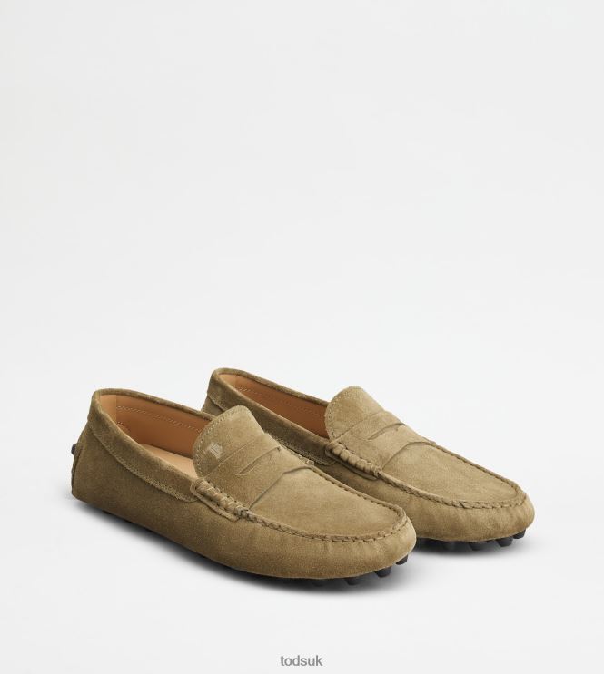 Tod's Men Gommino Bubble in Suede 602L84716 Green/Grey