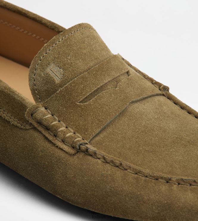 Tod's Men Gommino Bubble in Suede 602L84716 Green/Grey