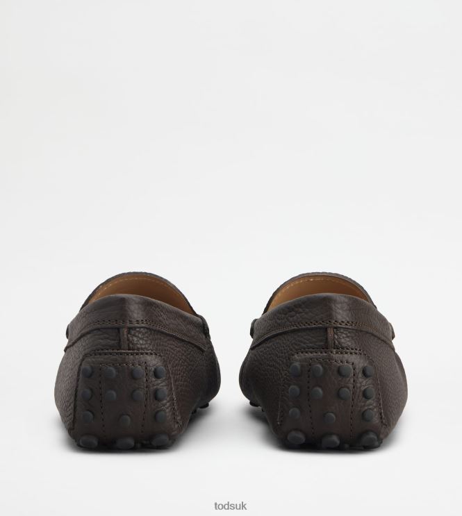 Tod's Men Gommino Driving Shoes in Leather 602L84728 Brown