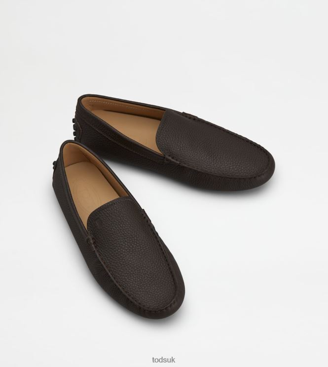 Tod's Men Gommino Driving Shoes in Leather 602L84728 Brown