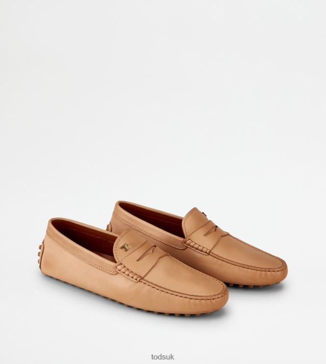 Tod's Men Gommino Driving Shoes in Leather 602L84729 Beige