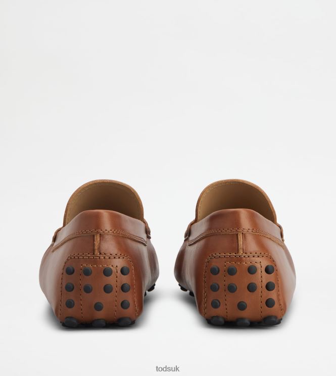 Tod's Men Gommino Driving Shoes in Leather 602L84730 Brown