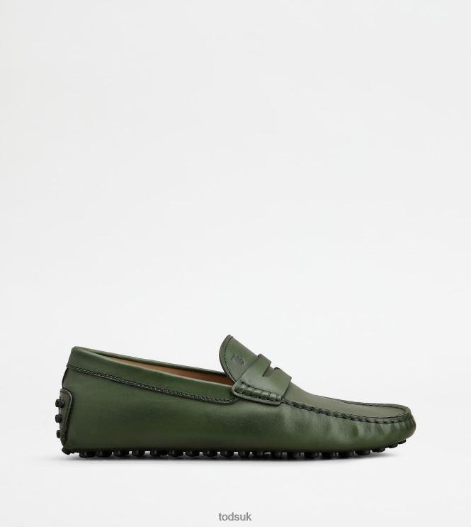 Tod's Men Gommino Driving Shoes in Leather 602L84736 Green
