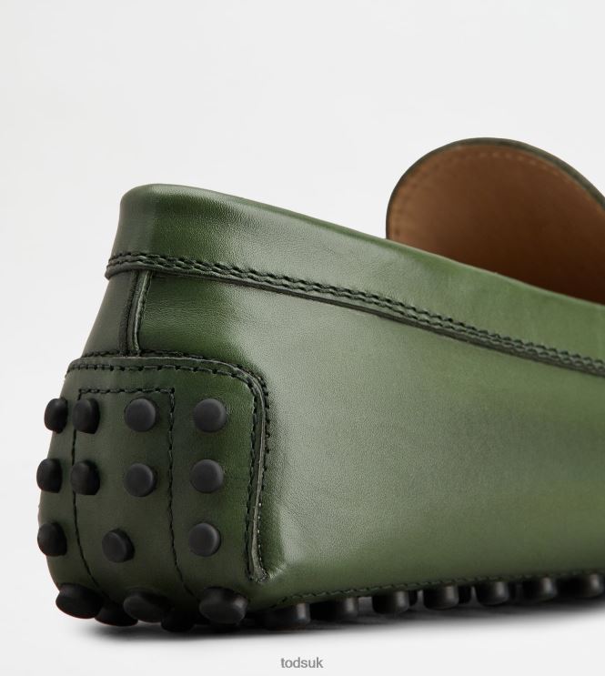 Tod's Men Gommino Driving Shoes in Leather 602L84736 Green