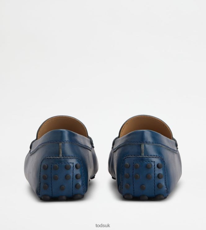 Tod's Men Gommino Driving Shoes in Leather 602L84738 Blue
